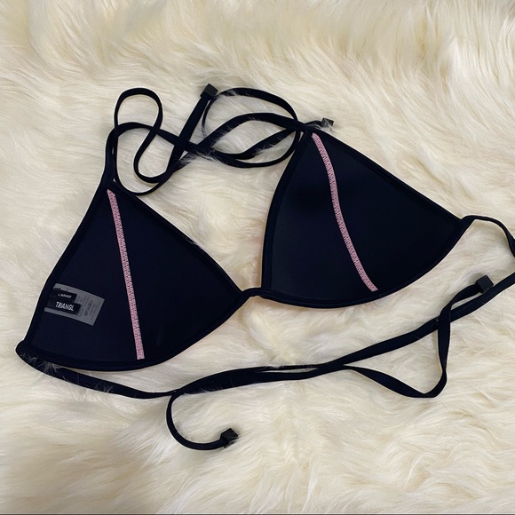 TRIANGL Swimwear Pink/Black Neoprene Triangle Bikini Swim Set Size S/L - Picture 5 of 14